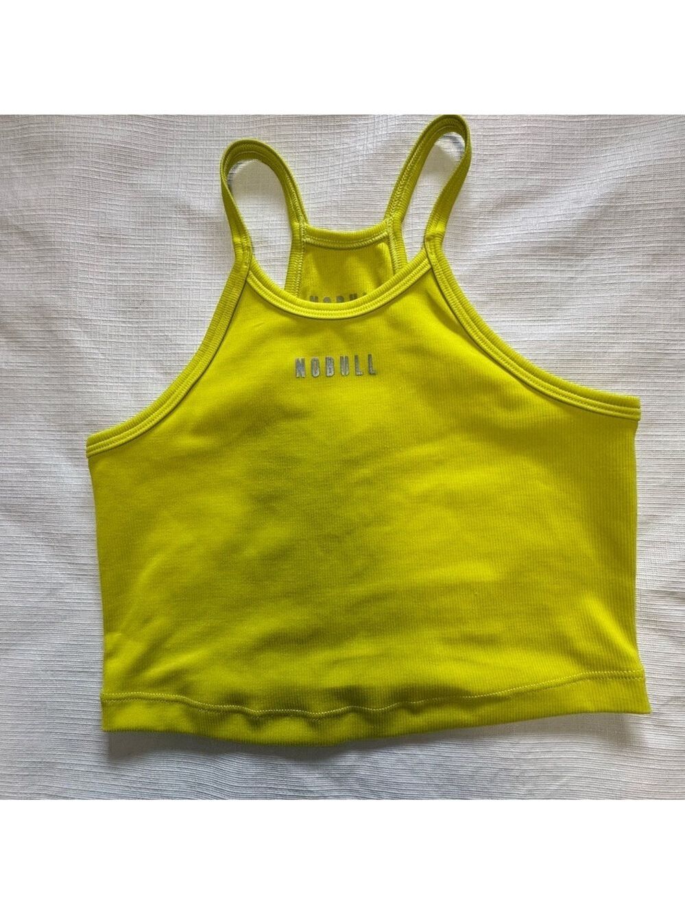 NOBULL Yellow Fitted Crop Tank Top